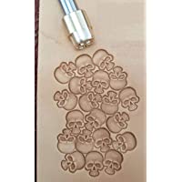 Cráneo Calaveras Cuero Herramientas de Trabajo Perforadoras Sello Artesanía Sillín Latón #102